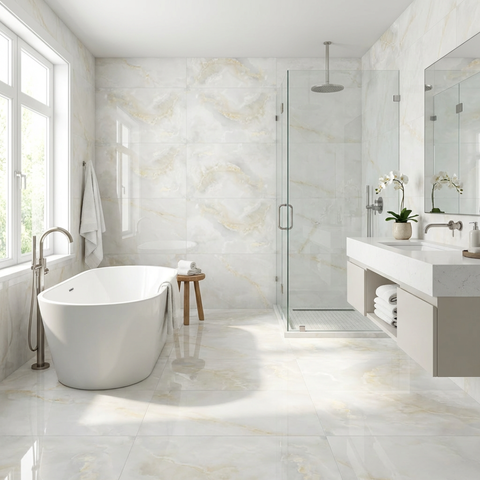 Onyx look floor tile