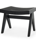 Arvin Black Cane Seat Stool -1