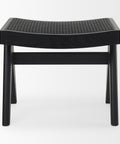 Arvin Black Cane Seat Stool -2
