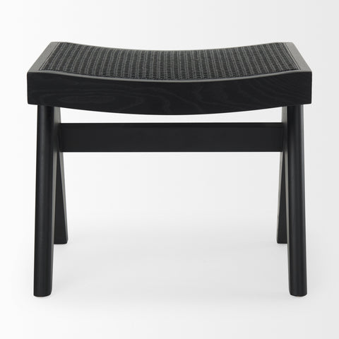 Arvin Black Cane Seat Stool -2