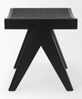 Arvin Black Cane Seat Stool -3