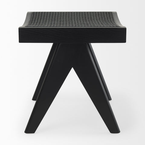 Arvin Black Cane Seat Stool -3