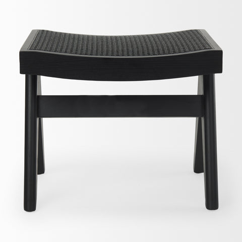 Arvin Black Cane Seat Stool -4