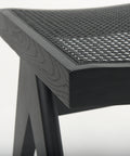 Arvin Black Cane Seat Stool -6
