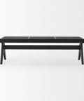Arvin Black Wood and Cane Dining Bench-2