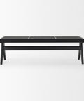 Arvin Black Wood and Cane Dining Bench-3