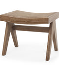 Arvin Medium Brown Cane Seat Stool -1
