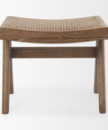 Arvin Medium Brown Cane Seat Stool -2