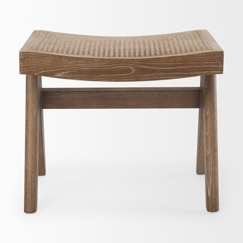 Arvin Medium Brown Cane Seat Stool -2