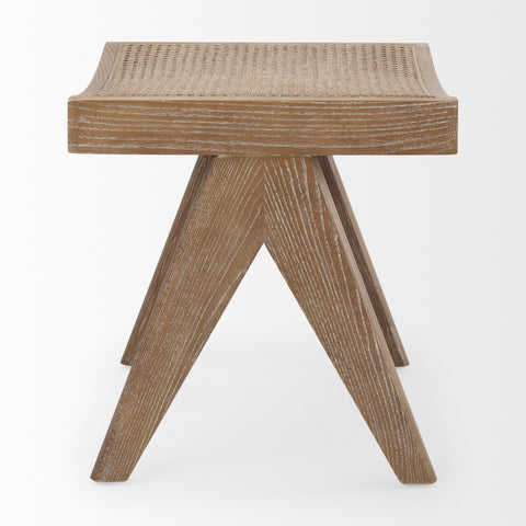 Arvin Medium Brown Cane Seat Stool -3