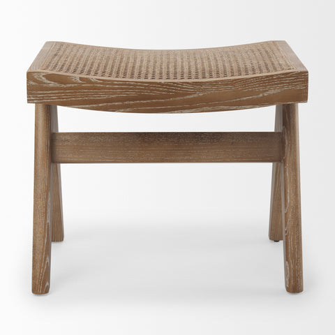Arvin Medium Brown Cane Seat Stool -4