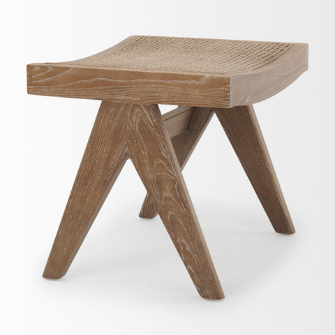 Arvin Medium Brown Cane Seat Stool -5