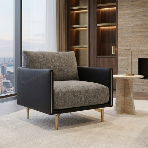 Ashi Zebra Fabric Accent Chair 