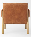 Ashton Brown Vegan Leather & Light Wood Accent Chair-4