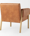 Ashton Brown Vegan Leather & Light Wood Accent Chair-5