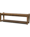 Ashwick Dark Brown Reclaimed Wood Bench -1
