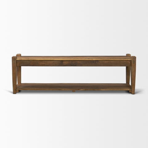 Ashwick Dark Brown Reclaimed Wood Bench -2
