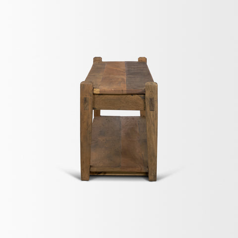 Ashwick Dark Brown Reclaimed Wood Bench -3