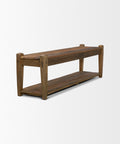 Ashwick Dark Brown Reclaimed Wood Bench -4