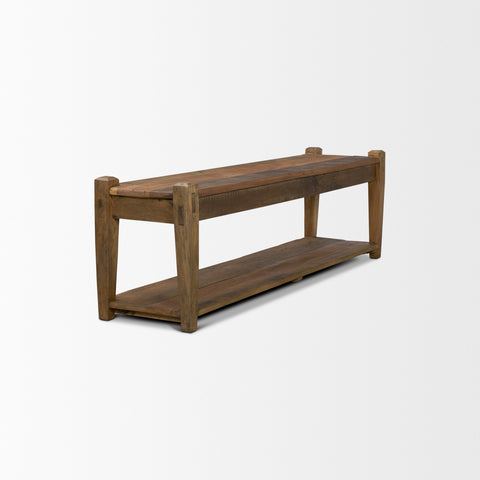 Ashwick Dark Brown Reclaimed Wood Bench -4