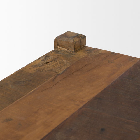 Ashwick Dark Brown Reclaimed Wood Bench -5