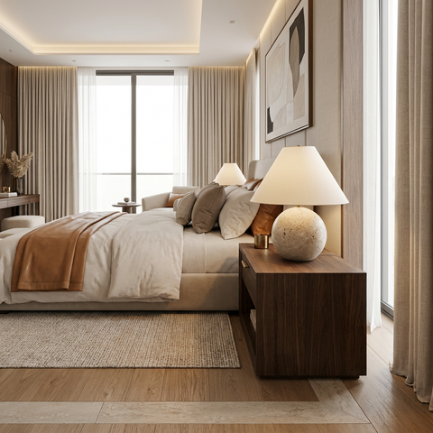 Assen Cream Travertine Table Lamp 