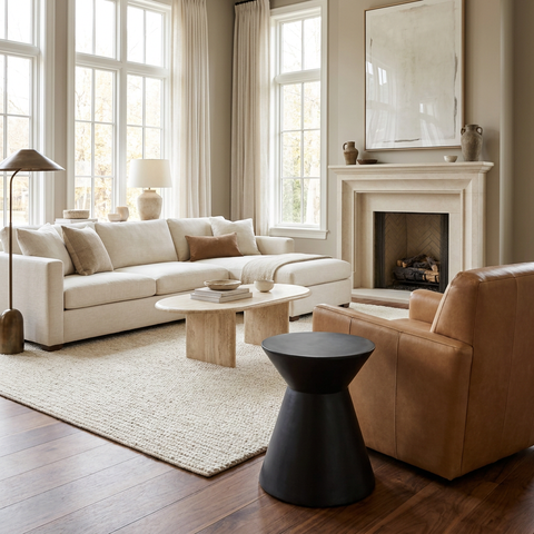 Astley Black Concrete End Table