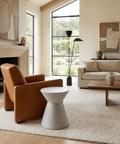 Astley White Concrete End Table -