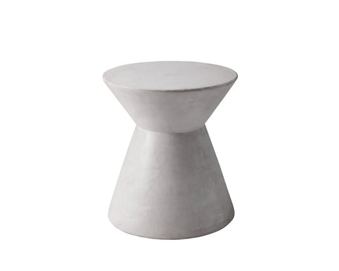 Astley White Concrete End Table -1
