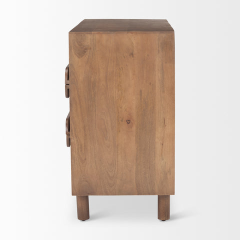 Astrid Medium Brown Mango Wood 3-Drawer Accent Cabinet -3