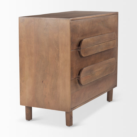Astrid Medium Brown Mango Wood 3-Drawer Accent Cabinet -4