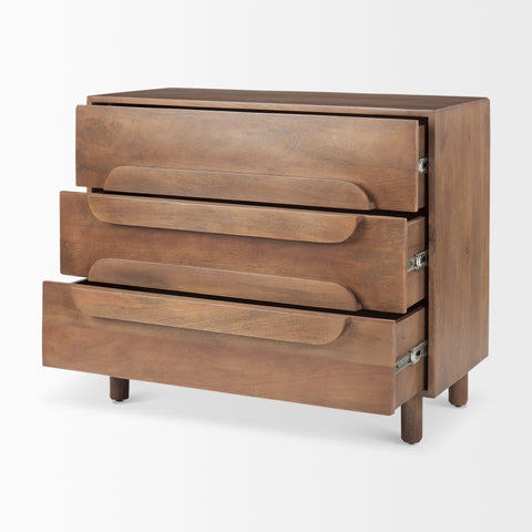 Astrid Medium Brown Mango Wood 3-Drawer Accent Cabinet -5