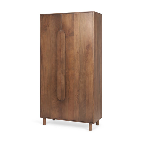 Astrid Medium Brown Solid Mango Wood Armoire-1
