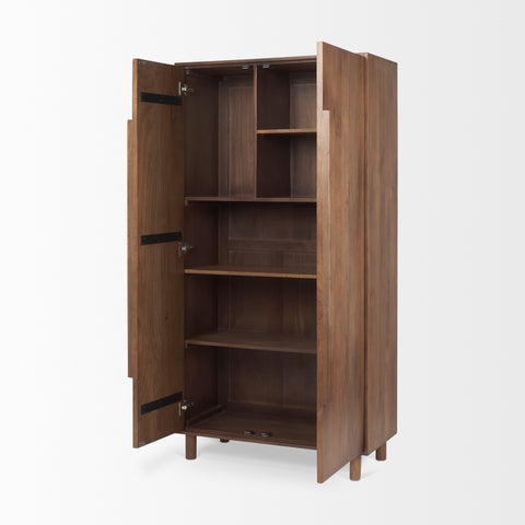 Astrid Medium Brown Solid Mango Wood Armoire-5