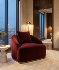 Astrid Merlot Velvet Accent Chair