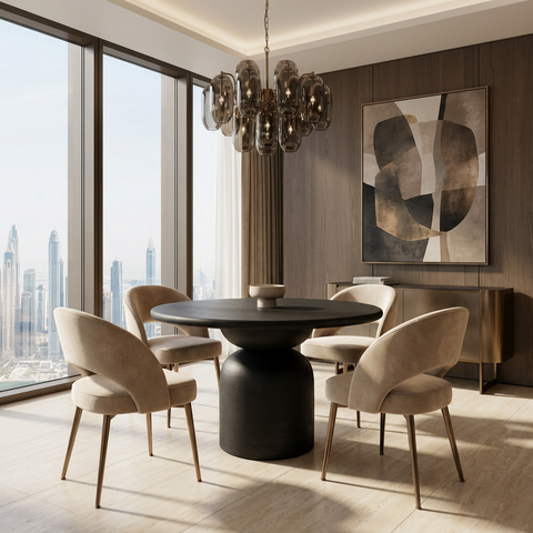 Atlas 42" Black Mango Wood Dining Table