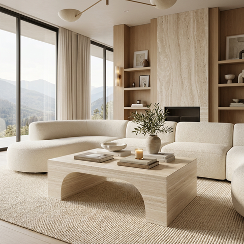 Atticus Travertine Coffee Table