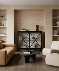 Aurelia Black and White Glass Accent Cabinet 