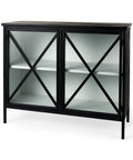Aurelia Black and White Glass Accent Cabinet -1