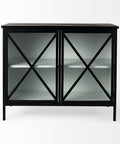 Aurelia Black and White Glass Accent Cabinet -2