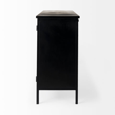 Aurelia Black and White Glass Accent Cabinet -3