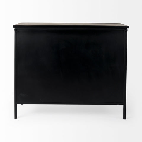 Aurelia Black and White Glass Accent Cabinet -4