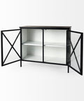 Aurelia Black and White Glass Accent Cabinet -5