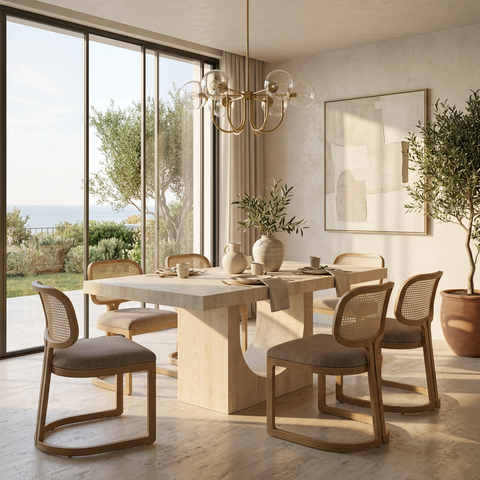 Aurelia Travertine Dining Table