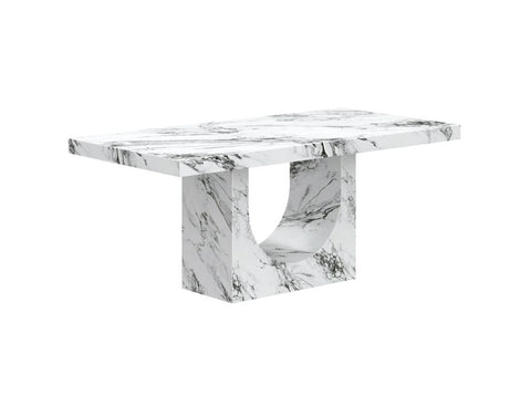 Aurelia White Marble Look Dining Table-1