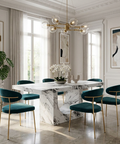 Aurelia White Marble Look Dining Table
