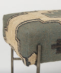 Avery I Green & Tan Patterned Bench -5