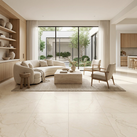 cream porcelain floor tile