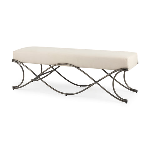 Ayla Cream Twill Bench -1