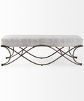 Ayla Dark Grey Nickel Frame Bench-2